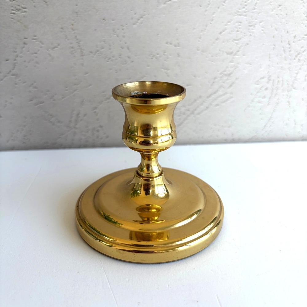 Vintage Baldwin Solid Brass Candlestick Holder Made in USA 3 Inch Taper Holder